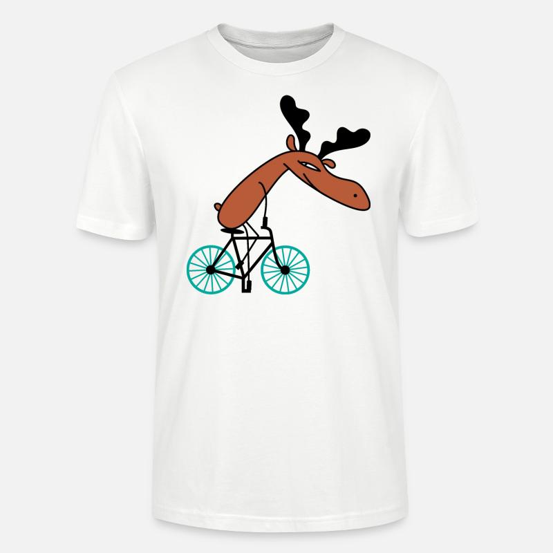 Fahrrad Elch b - Stanley/Stella Unisex Bio-T-Shirt CRAFTER - Weiß
