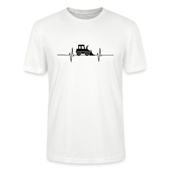 Hartslag tractor - Stanley/Stella Uniseks bio-T-shirt CRAFTER - wit - Voor - Alina (178cm) & Michal (187cm)