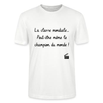 La classe mondiale... Le Dîner de cons - Culte - T-shirt bio CRAFTER Stanley Stella Unisexe - blanc - Devant - Alina (178cm) & Michal (187cm)