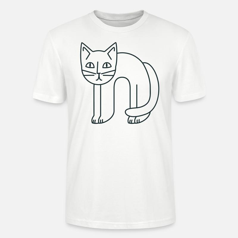 Hängende Flexi-Katze - Stanley/Stella Unisex Bio-T-Shirt CRAFTER - Weiß