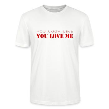 You Look Like You Love Me – Séduction et Attitude - T-shirt bio CRAFTER Stanley Stella Unisexe - blanc - Devant - Alina (178cm) & Michal (187cm)
