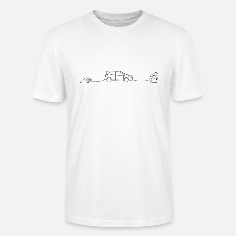 Rabbit pulls car - Stanley/Stella CRAFTER Unisex Organic T-Shirt - white