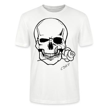 Crâne charmant - T-shirt bio CRAFTER Stanley Stella Unisexe - blanc - Devant - Alina (178cm) & Michal (187cm)