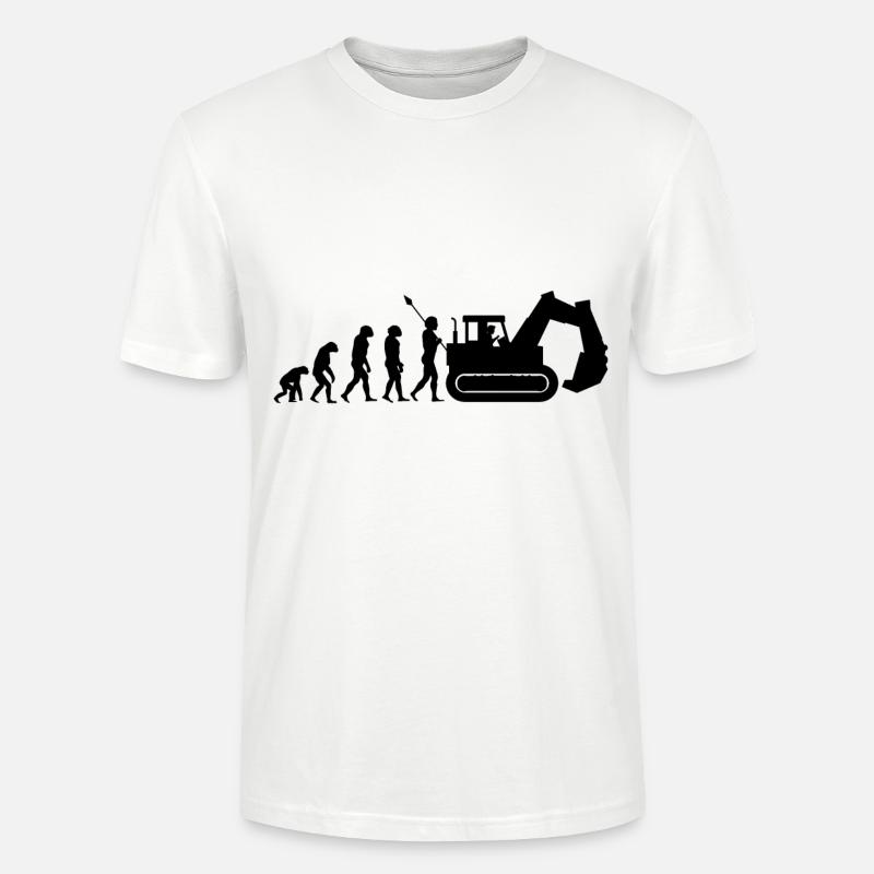 Excavator operator Evolution - Stanley/Stella CRAFTER Unisex Organic T-Shirt - white