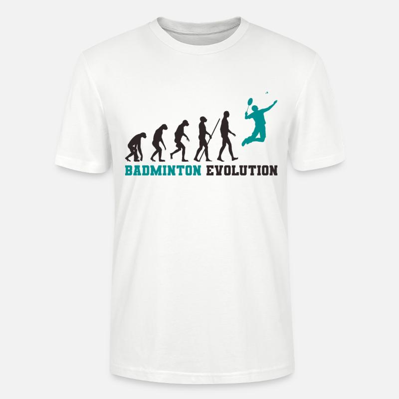 Evolution du badminton - T-shirt bio CRAFTER Stanley Stella Unisexe - blanc