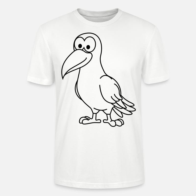 Krähe Comic Tier - Stanley/Stella Unisex Bio-T-Shirt CRAFTER - Weiß
