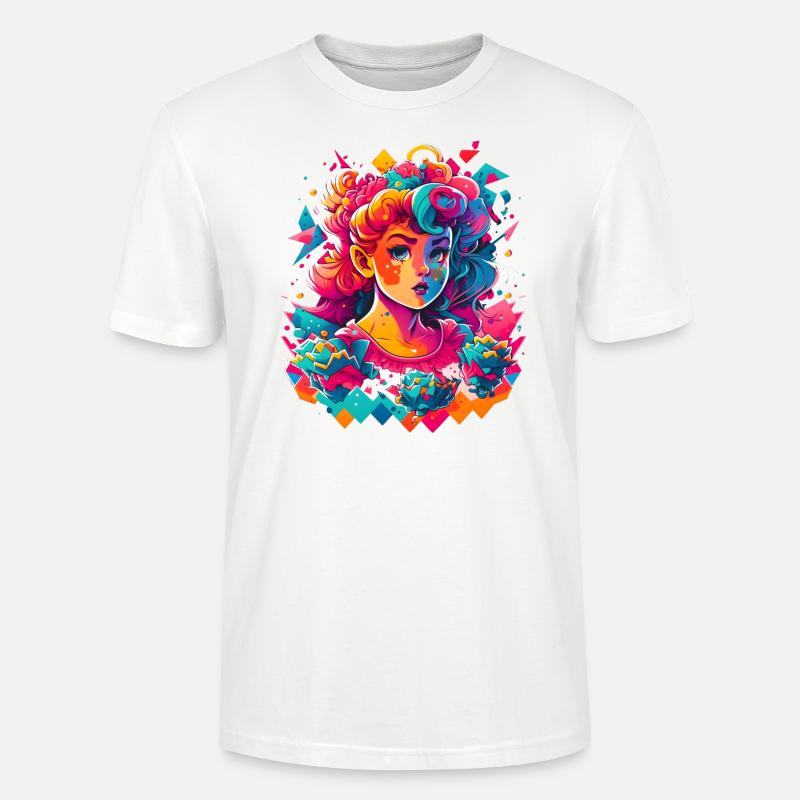 Synthwave Mädchen - Stanley/Stella Unisex Bio-T-Shirt CRAFTER - Weiß