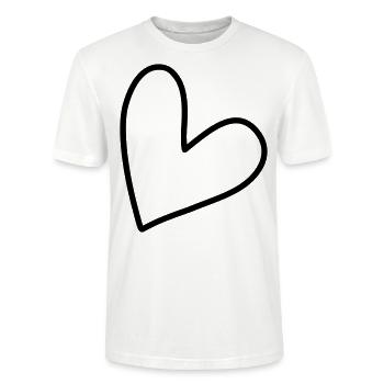 Schlichtes Herz Symbol - Stanley/Stella Unisex Bio-T-Shirt CRAFTER - Weiß - Vorne - Alina (178cm) & Michal (187cm)
