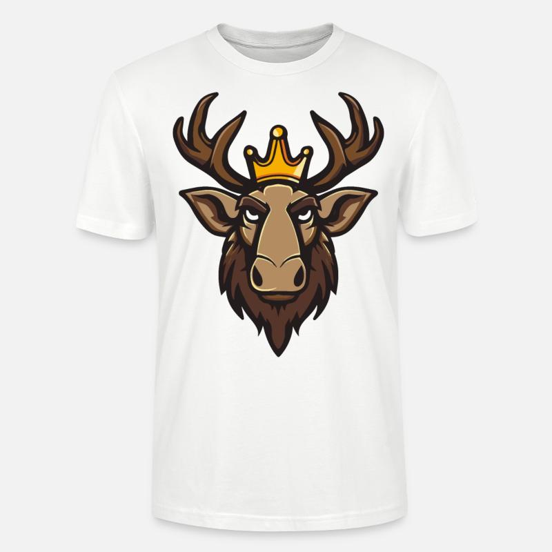 Elch Kopf Krone - Stanley/Stella Unisex Bio-T-Shirt CRAFTER - Weiß