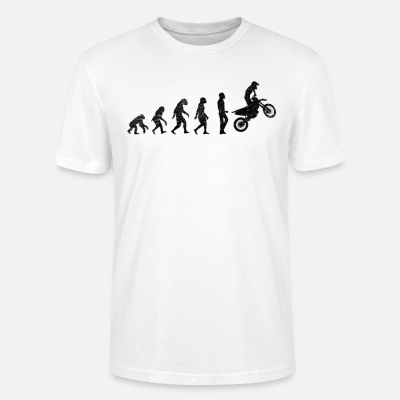 Motocross Evolution Geschenk - Stanley/Stella Unisex Bio-T-Shirt CRAFTER - Weiß