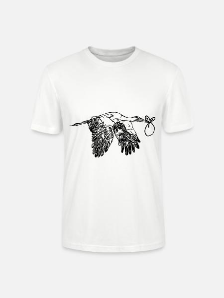 Flying Stork offspring Delivery - Stanley/Stella CRAFTER Unisex Organic T-Shirt - white