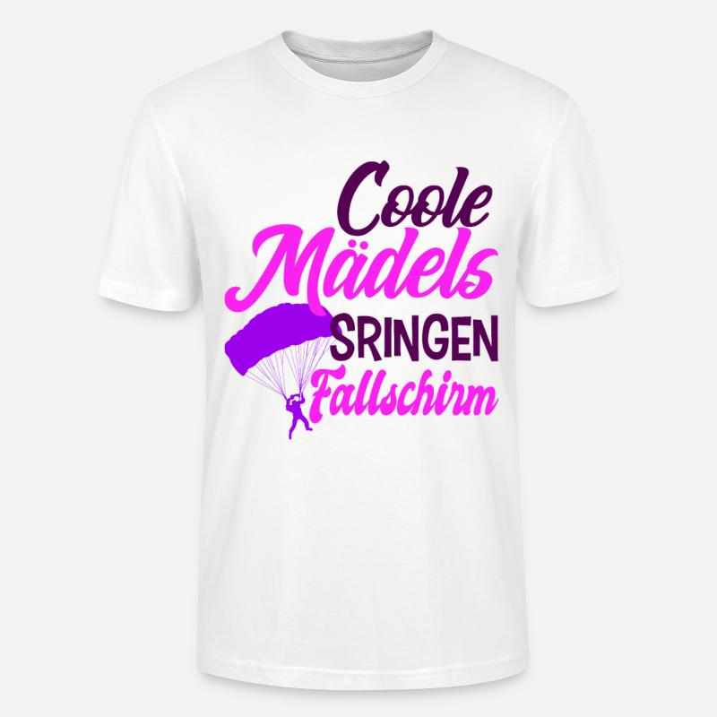 Coole Mädels Springen Fallschirm Skydive - Stanley/Stella Unisex Bio-T-Shirt CRAFTER - Weiß
