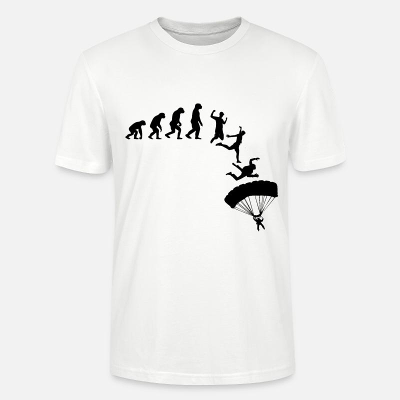 Evolution Skydiver Skydiver Gift - Stanley/Stella CRAFTER Unisex Organic T-Shirt - white