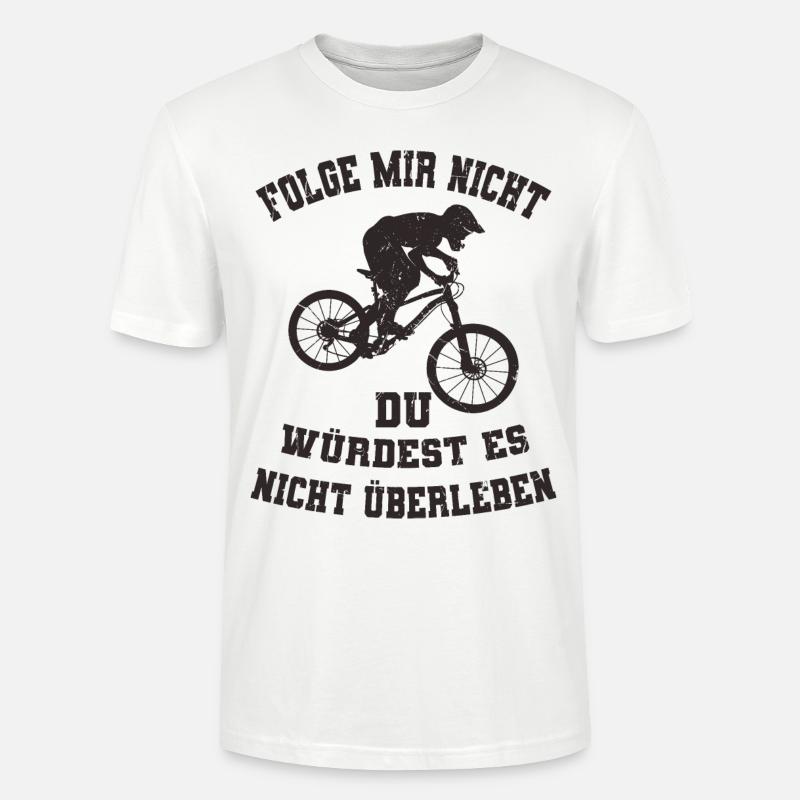 Downhill Spruch - Stanley/Stella Unisex Bio-T-Shirt CRAFTER - Weiß