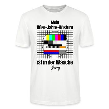 80er Jahre Kostüm - Stanley/Stella Unisex Bio-T-Shirt CRAFTER - Weiß - Vorne - Alina (178cm) & Michal (187cm)