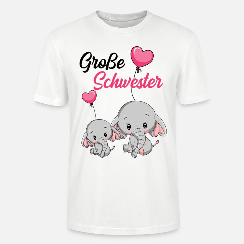 Große Schwester Elefant - Stanley/Stella Unisex Bio-T-Shirt CRAFTER - Weiß
