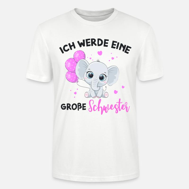 Große Schwester Elefant - Stanley/Stella Unisex Bio-T-Shirt CRAFTER - Weiß