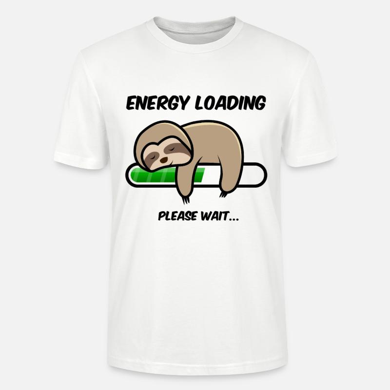 Faultier energy loading... please wait - Stanley/Stella Unisex Bio-T-Shirt CRAFTER - Weiß