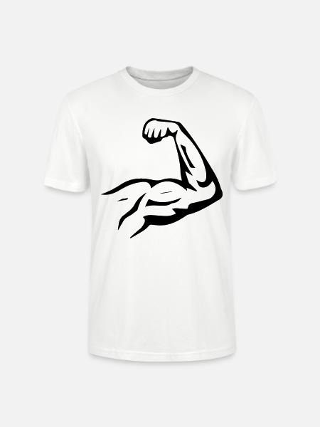 Tense biceps - Stanley/Stella CRAFTER Unisex Organic T-Shirt - white