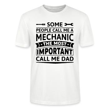 Certaines personnes m’appellent mécanicien - T-shirt bio CRAFTER Stanley Stella Unisexe - blanc - Devant - Alina (178cm) & Michal (187cm)