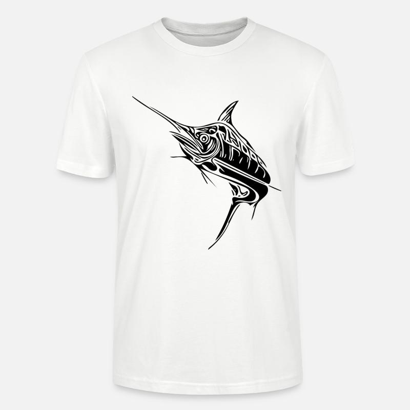 Eleganter Schwertfisch räuberisch Knochenfisch - Stanley/Stella Unisex Bio-T-Shirt CRAFTER - Weiß