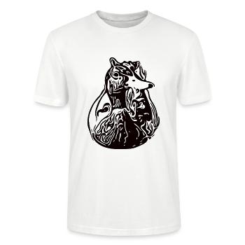 Vintage Ente - knuddeliger Erpel knuffiger Vogel - Stanley/Stella Unisex Bio-T-Shirt CRAFTER - Weiß - Vorne - Alina (178cm) & Michal (187cm)