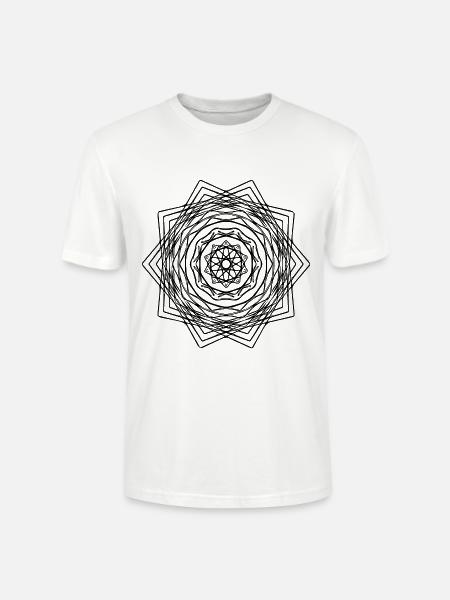 Geometric Square Mandala Square Shape - Stanley/Stella CRAFTER Unisex Organic T-Shirt - white