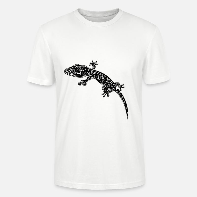 Kleiner Gecko an der Wand - Stanley/Stella Unisex Bio-T-Shirt CRAFTER - Weiß
