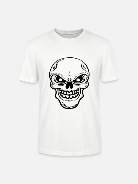 Skull Bones Halloween Skull - Stanley/Stella CRAFTER Unisex Organic T-Shirt - white