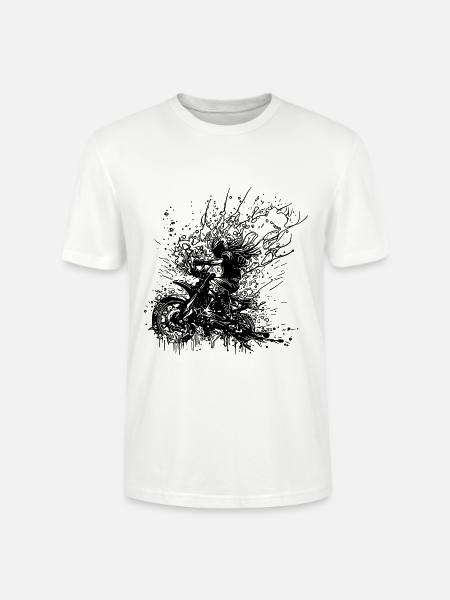 Bikerin Splash Style Off-road Ride - Stanley/Stella CRAFTER Unisex Organic T-Shirt - white