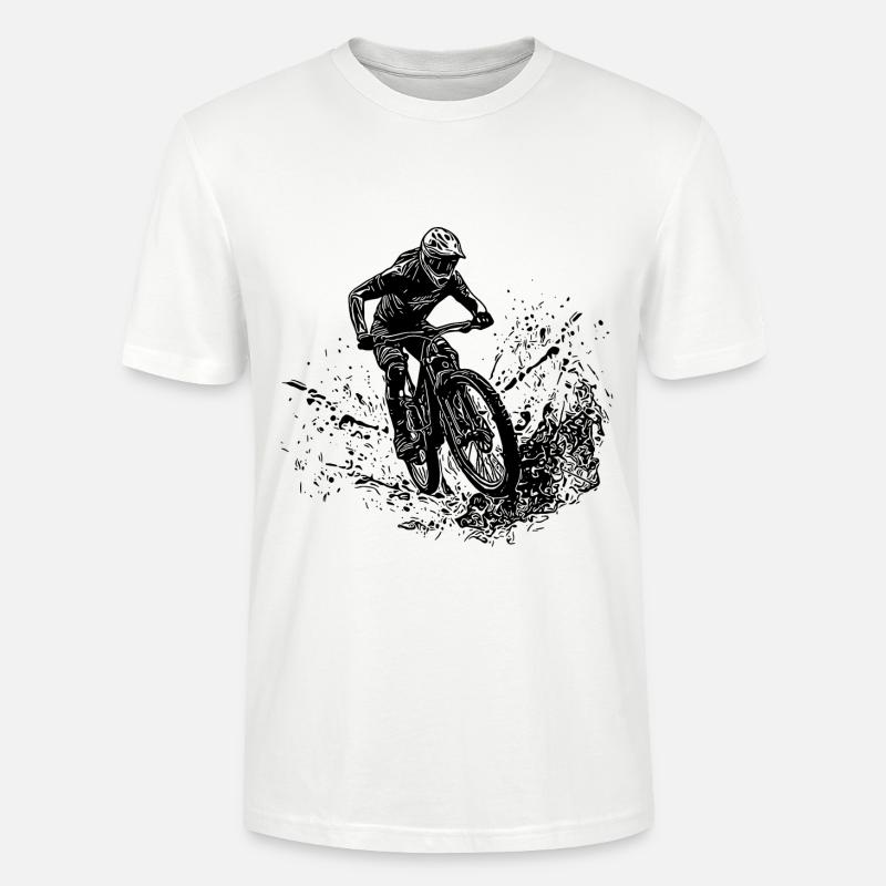 Berg Mountainbiker Schlamm Spritzer Abfahrt - Stanley/Stella Unisex Bio-T-Shirt CRAFTER - Weiß