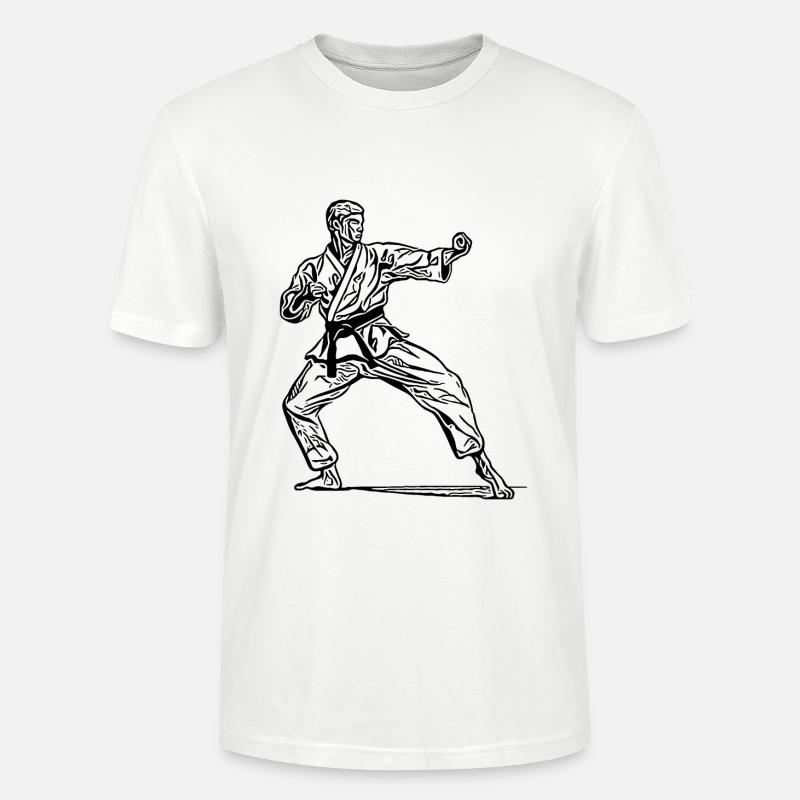 Karatekämpfer in Kampfpose - Stanley/Stella Unisex Bio-T-Shirt CRAFTER - Weiß