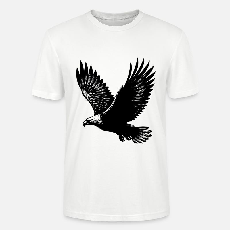 Aigle élégant sur d’immenses ailes - T-shirt bio CRAFTER Stanley Stella Unisexe - blanc