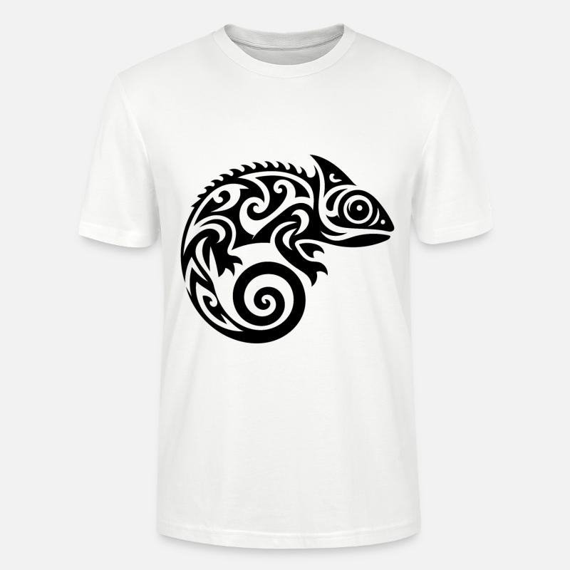 Tatouage mignon petit bébé caméléon - T-shirt bio CRAFTER Stanley Stella Unisexe - blanc