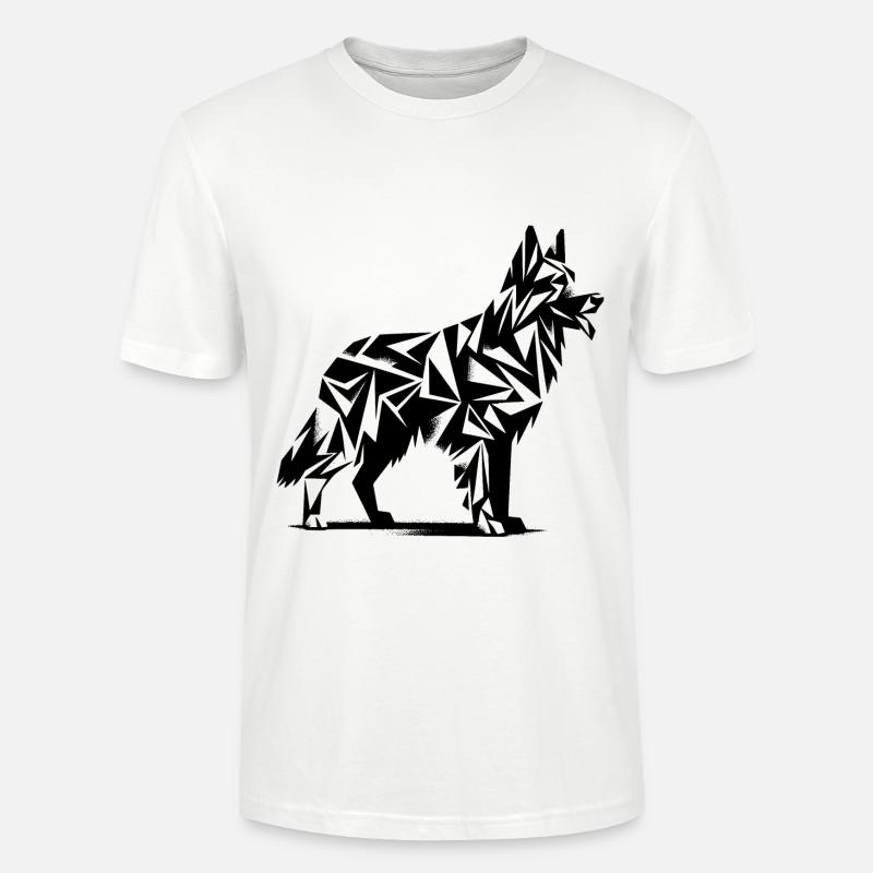 Geometrischer Schäferhund - Stanley/Stella Unisex Bio-T-Shirt CRAFTER - Weiß