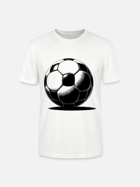 Fußball mit Schatten - Stanley/Stella Unisex Bio-T-Shirt CRAFTER - Weiß