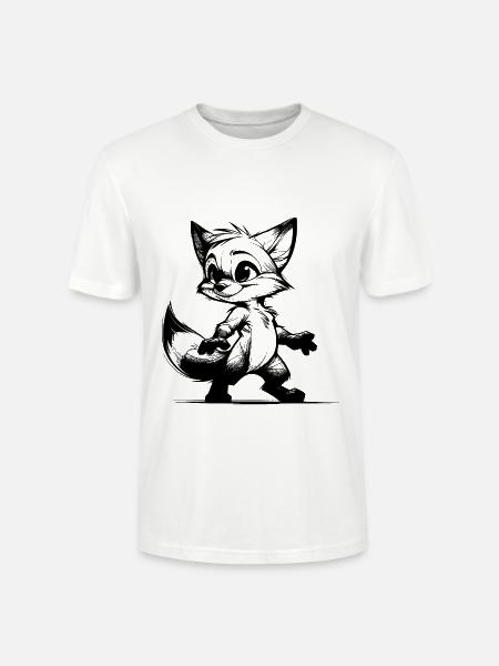 Lille ræv baby ræv tegning skitse - Stanley Stella CRAFTER unisex økologisk-T-shirt - hvid