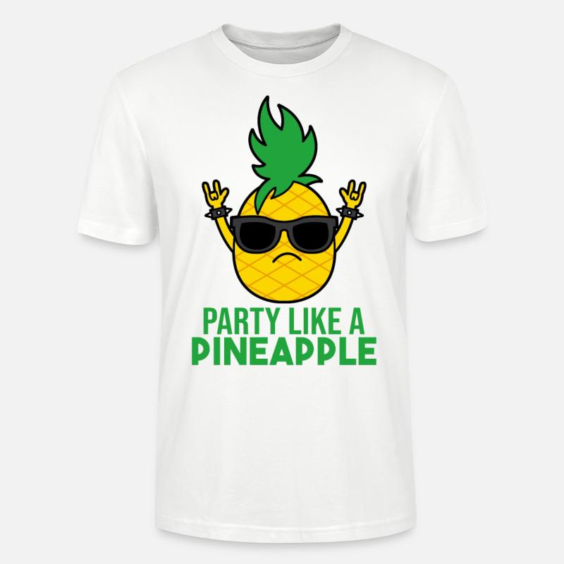 PARTY LIKE A PINEAPPLE - Stanley/Stella Unisex Bio-T-Shirt CRAFTER - Weiß