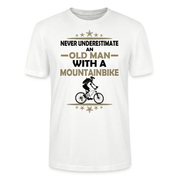 vieil homme vélo - vélo homme - T-shirt bio CRAFTER Stanley Stella Unisexe - blanc - Devant - Alina (178cm) & Michal (187cm)