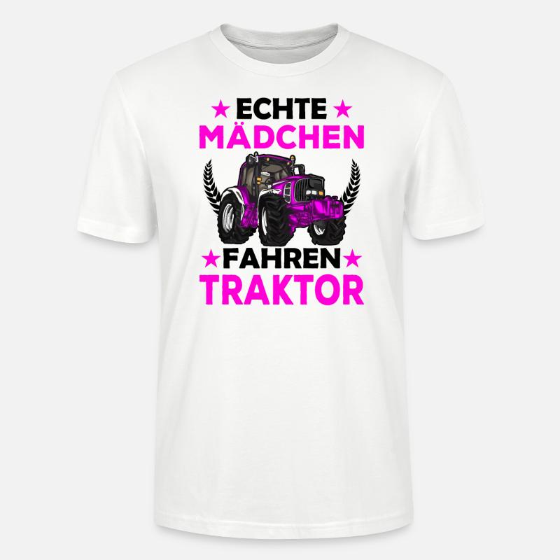 Echte Mädchen fahren Traktor - Stanley/Stella Unisex Bio-T-Shirt CRAFTER - Weiß