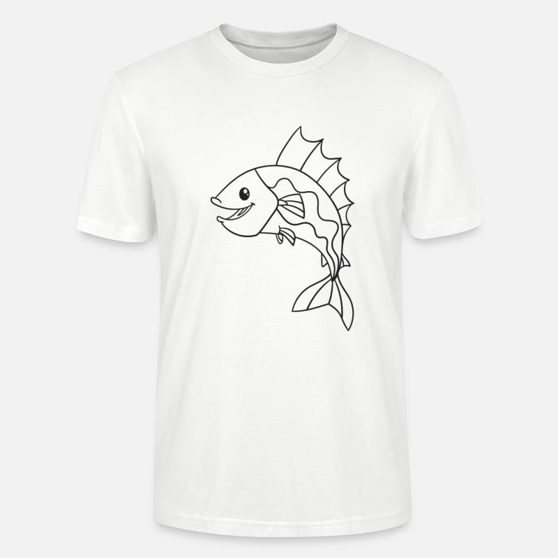 Fisch, Fische, Geschenk, Geschenkidee - Stanley/Stella Unisex Bio-T-Shirt CRAFTER - Weiß