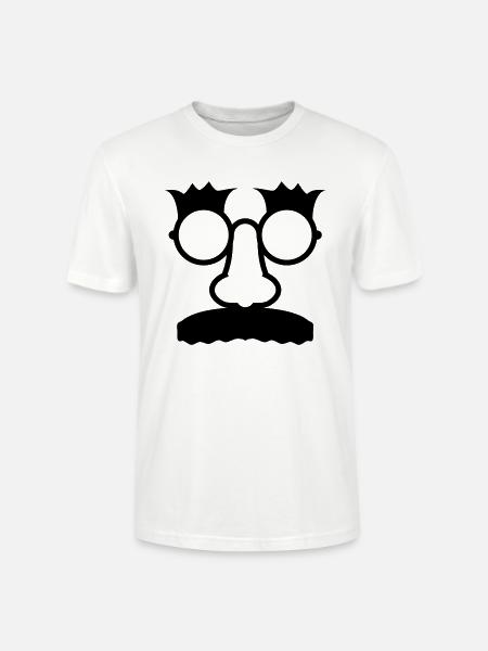 Groucho Marx glasses with mustache and cardboard - Stanley/Stella CRAFTER Unisex Organic T-Shirt - white