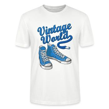 Blue vintage sneakers - Stanley/Stella Unisex Bio-T-Shirt CRAFTER - Weiß - Vorne - Alina (178cm) & Michal (187cm)