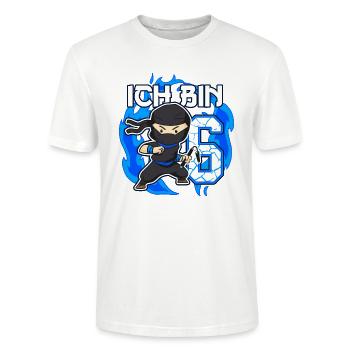 6. Geburtstag kleiner Ninja Junge 6 Jahre alt - Stanley/Stella Unisex Bio-T-Shirt CRAFTER - Weiß - Vorne - Alina (178cm) & Michal (187cm)