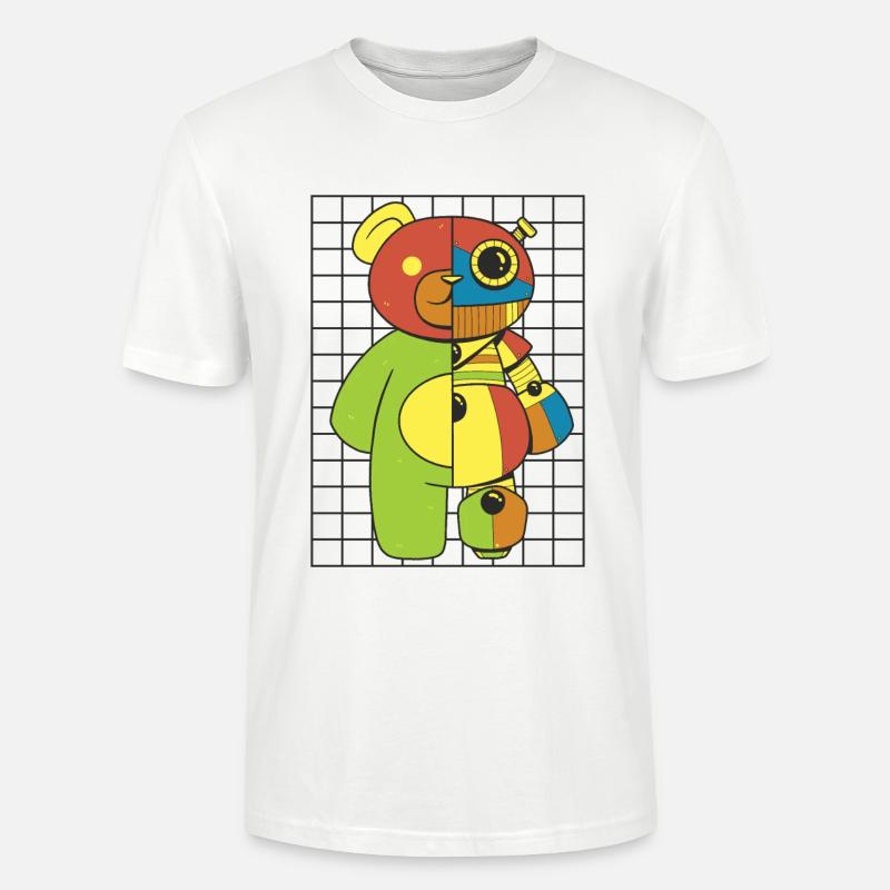 Teddybär, Roboter - Stanley/Stella Unisex Bio-T-Shirt CRAFTER - Weiß