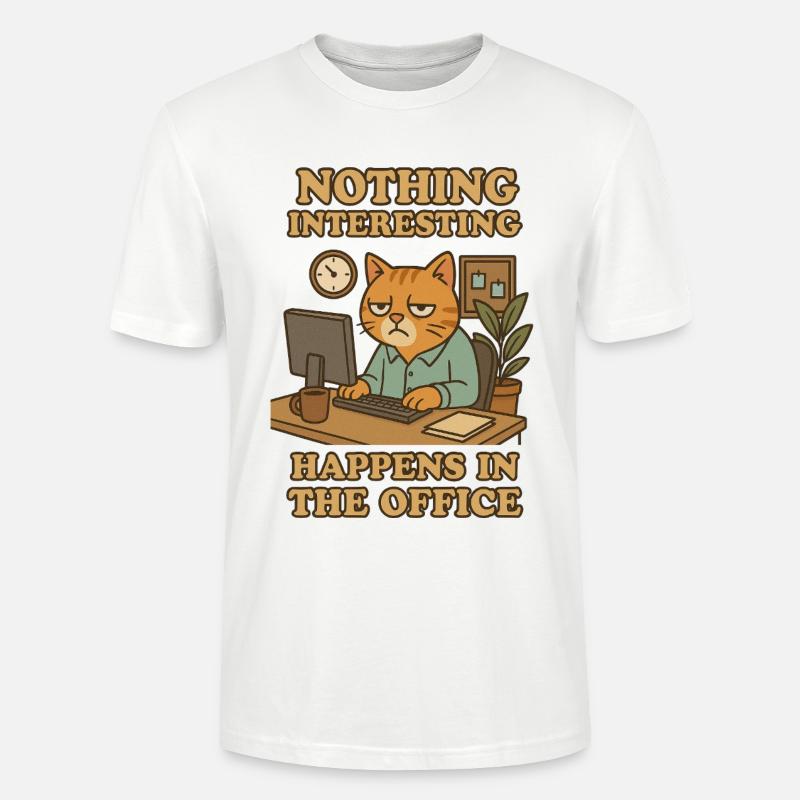 Nothing Interesting Office Katze - Stanley/Stella Unisex Bio-T-Shirt CRAFTER - Weiß