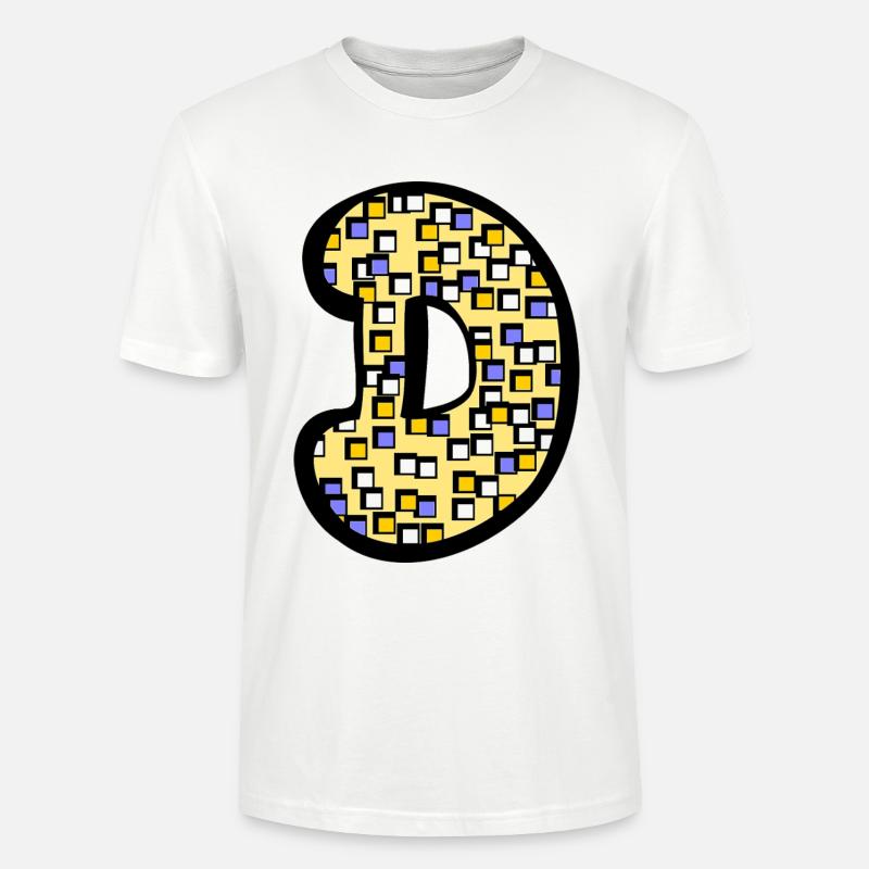 Buchstabe D mit Charakter - Stanley/Stella Unisex Bio-T-Shirt CRAFTER - Weiß