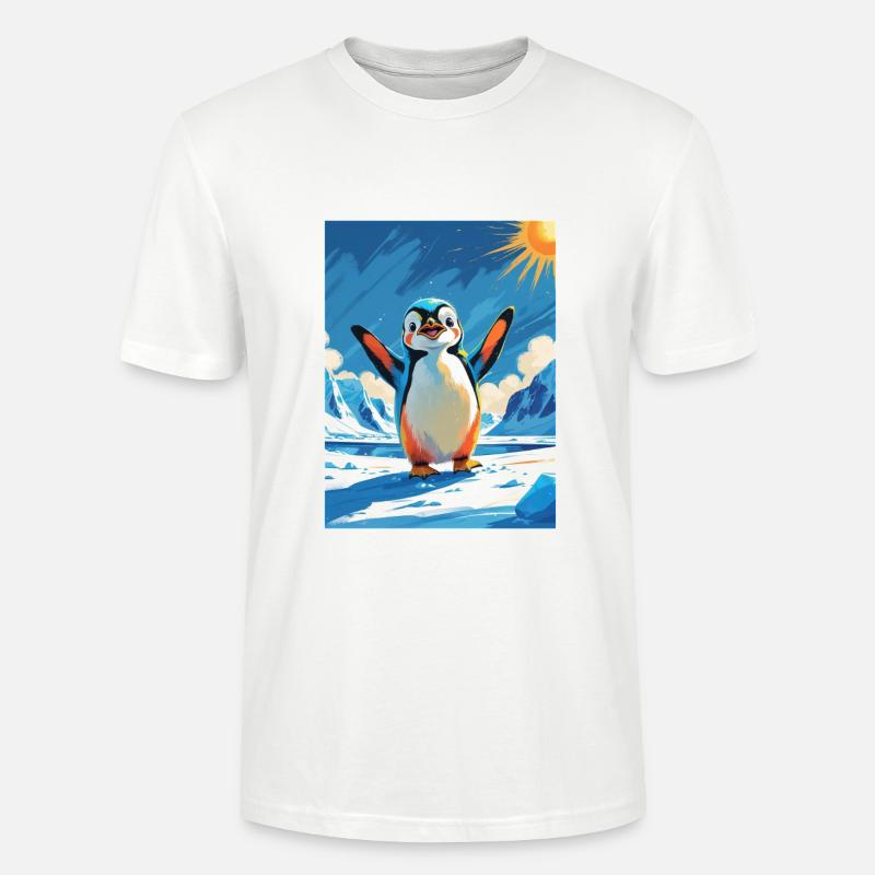 Pingouin ondulant dans l’Arctique vibrant - T-shirt bio CRAFTER Stanley Stella Unisexe - blanc