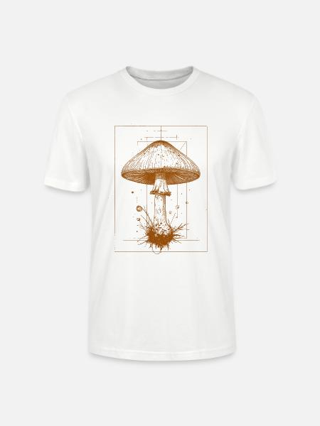 Geometric mushroom in orange - Stanley/Stella CRAFTER Unisex Organic T-Shirt - white