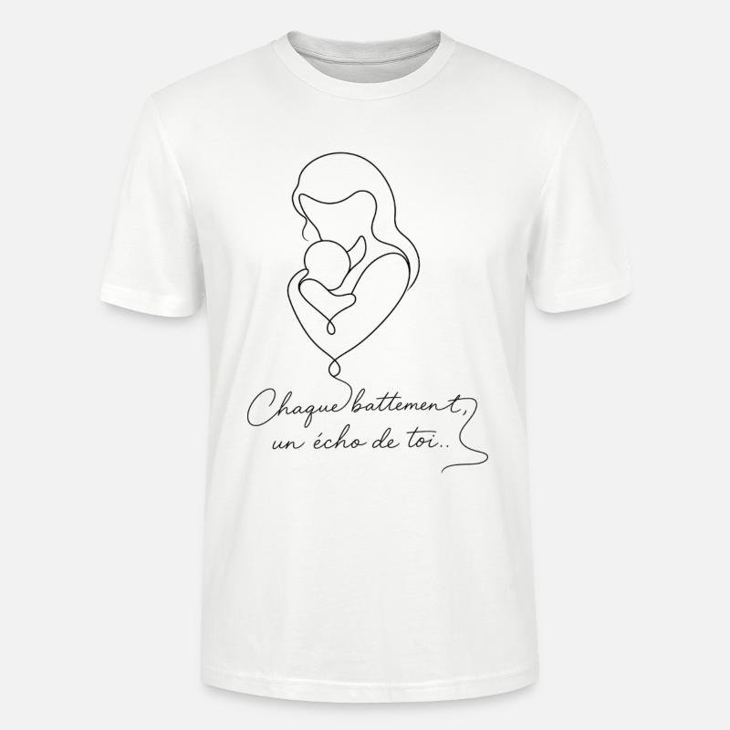 Duo maternité : Battement d'amour - T-shirt bio CRAFTER Stanley Stella Unisexe - blanc